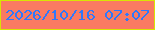 文字の大きさ：2、枠の色：d9e403、背景の色：fa7a62、文字の色：2f78fb 無料ブログパーツのブログ時計