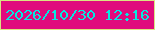 文字の大きさ：3、枠の色：d9e582、背景の色：e00b7d、文字の色：03e9e1 無料ブログパーツのブログ時計