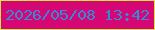 文字の大きさ：2、枠の色：d9e83f、背景の色：d40775、文字の色：3689d9 無料ブログパーツのブログ時計