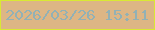 文字の大きさ：4、枠の色：d9e934、背景の色：ddb685、文字の色：92b1b5 無料ブログパーツのブログ時計