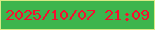 文字の大きさ：4、枠の色：d9ea86、背景の色：3db54d、文字の色：f70d2f 無料ブログパーツのブログ時計