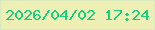 文字の大きさ：5、枠の色：d9eabc、背景の色：edefb4、文字の色：15d282 無料ブログパーツのブログ時計