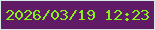 文字の大きさ：1、枠の色：d9eae6、背景の色：611b66、文字の色：88f017 無料ブログパーツのブログ時計