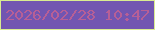 文字の大きさ：5、枠の色：d9eb91、背景の色：7255b1、文字の色：b75f96 無料ブログパーツのブログ時計