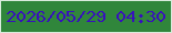 文字の大きさ：5、枠の色：d9ebdc、背景の色：30863b、文字の色：3711bc 無料ブログパーツのブログ時計