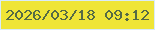 文字の大きさ：5、枠の色：d9ebfa、背景の色：efe537、文字の色：556b45 無料ブログパーツのブログ時計