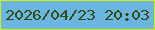 文字の大きさ：5、枠の色：d9ee0e、背景の色：6bb5e1、文字の色：324d0d 無料ブログパーツのブログ時計