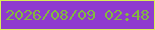 文字の大きさ：4、枠の色：d9ee56、背景の色：8f3ace、文字の色：83b93f 無料ブログパーツのブログ時計