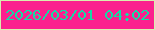 文字の大きさ：1、枠の色：d9eeaf、背景の色：fb208e、文字の色：13dca5 無料ブログパーツのブログ時計