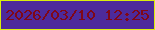 文字の大きさ：1、枠の色：d9ef0c、背景の色：4d2a9b、文字の色：800717 無料ブログパーツのブログ時計