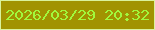 文字の大きさ：5、枠の色：d9f29c、背景の色：a19301、文字の色：a1f83c 無料ブログパーツのブログ時計