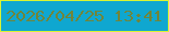 文字の大きさ：3、枠の色：d9f433、背景の色：0fa7d0、文字の色：70853a 無料ブログパーツのブログ時計