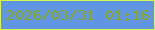 文字の大きさ：5、枠の色：d9f552、背景の色：6095e3、文字の色：8bac1b 無料ブログパーツのブログ時計