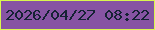 文字の大きさ：3、枠の色：d9f74f、背景の色：8754a3、文字の色：152234 無料ブログパーツのブログ時計