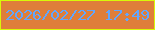 文字の大きさ：1、枠の色：d9f808、背景の色：df7e3a、文字の色：61a6ff 無料ブログパーツのブログ時計