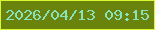 文字の大きさ：4、枠の色：d9f82f、背景の色：6a830c、文字の色：87e4ba 無料ブログパーツのブログ時計