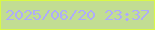 文字の大きさ：4、枠の色：d9f846、背景の色：c2dd93、文字の色：aeacf9 無料ブログパーツのブログ時計