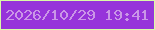 文字の大きさ：2、枠の色：d9fba7、背景の色：9634da、文字の色：ca96e7 無料ブログパーツのブログ時計