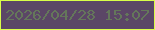 文字の大きさ：5、枠の色：d9fd49、背景の色：5b4666、文字の色：64775a 無料ブログパーツのブログ時計