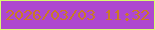 文字の大きさ：1、枠の色：d9fd6f、背景の色：ae47cf、文字の色：c97a27 無料ブログパーツのブログ時計