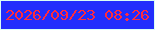 文字の大きさ：5、枠の色：d9fdf4、背景の色：212dfc、文字の色：fe2b3e 無料ブログパーツのブログ時計