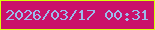 文字の大きさ：3、枠の色：d9ff09、背景の色：ca116a、文字の色：9abbec 無料ブログパーツのブログ時計