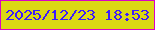 文字の大きさ：2、枠の色：da01c7、背景の色：dbd814、文字の色：3c1bfc 無料ブログパーツのブログ時計