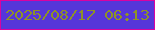 文字の大きさ：2、枠の色：da02a1、背景の色：5636d9、文字の色：8e9226 無料ブログパーツのブログ時計