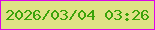 文字の大きさ：3、枠の色：da05e9、背景の色：dfe186、文字の色：3ca309 無料ブログパーツのブログ時計
