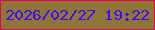 文字の大きさ：2、枠の色：da0650、背景の色：917538、文字の色：3c09fc 無料ブログパーツのブログ時計