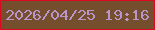 文字の大きさ：3、枠の色：da0821、背景の色：744e2d、文字の色：b896ca 無料ブログパーツのブログ時計