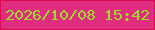 文字の大きさ：4、枠の色：da0850、背景の色：e02d7f、文字の色：9fdc26 無料ブログパーツのブログ時計