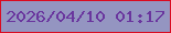 文字の大きさ：5、枠の色：da0b21、背景の色：9495c1、文字の色：6a369e 無料ブログパーツのブログ時計