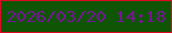 文字の大きさ：4、枠の色：da0b24、背景の色：105505、文字の色：761595 無料ブログパーツのブログ時計