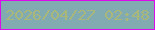 文字の大きさ：5、枠の色：da0ceb、背景の色：81aab1、文字の色：a9b77a 無料ブログパーツのブログ時計