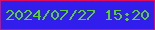 文字の大きさ：1、枠の色：da0d5f、背景の色：321eec、文字の色：5ad02c 無料ブログパーツのブログ時計