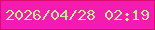 文字の大きさ：4、枠の色：da0d6d、背景の色：f31bb0、文字の色：c8ea92 無料ブログパーツのブログ時計