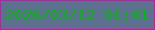 文字の大きさ：4、枠の色：da0ea9、背景の色：5e708f、文字の色：05b80f 無料ブログパーツのブログ時計