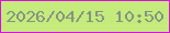 文字の大きさ：1、枠の色：da0ee4、背景の色：c4eb7b、文字の色：879483 無料ブログパーツのブログ時計