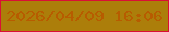 文字の大きさ：4、枠の色：da0f35、背景の色：ac7e0a、文字の色：b75c00 無料ブログパーツのブログ時計