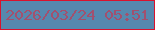文字の大きさ：5、枠の色：da122d、背景の色：5688ae、文字の色：a2506e 無料ブログパーツのブログ時計
