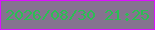 文字の大きさ：1、枠の色：da12fd、背景の色：85738f、文字の色：2bbf53 無料ブログパーツのブログ時計