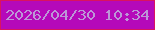 文字の大きさ：3、枠の色：da1360、背景の色：b509ba、文字の色：bc96d7 無料ブログパーツのブログ時計