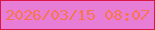 文字の大きさ：5、枠の色：da1742、背景の色：e77dd4、文字の色：f8744f 無料ブログパーツのブログ時計