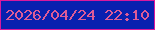 文字の大きさ：5、枠の色：da189d、背景の色：0920af、文字の色：dd5c97 無料ブログパーツのブログ時計
