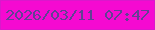 文字の大きさ：3、枠の色：da18cc、背景の色：f50ad1、文字の色：624194 無料ブログパーツのブログ時計