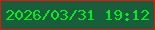 文字の大きさ：5、枠の色：da1910、背景の色：185e3a、文字の色：0ae926 無料ブログパーツのブログ時計