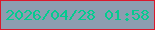 文字の大きさ：1、枠の色：da192c、背景の色：8d9db0、文字の色：03cc8f 無料ブログパーツのブログ時計