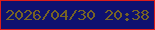 文字の大きさ：4、枠の色：da1d1a、背景の色：0e116f、文字の色：766225 無料ブログパーツのブログ時計