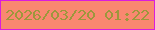 文字の大きさ：1、枠の色：da1ddd、背景の色：f98870、文字の色：9d973c 無料ブログパーツのブログ時計